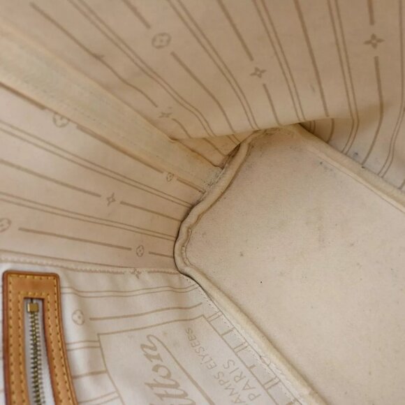 LOUIS VUITTON Neverfull PM Shoulder Tote Bag Damier Azur Leather - Picture 9 of 16